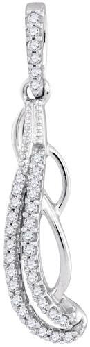 10KT White Gold 0.12CTW-Diamond MICRO-PAVE PENDANT