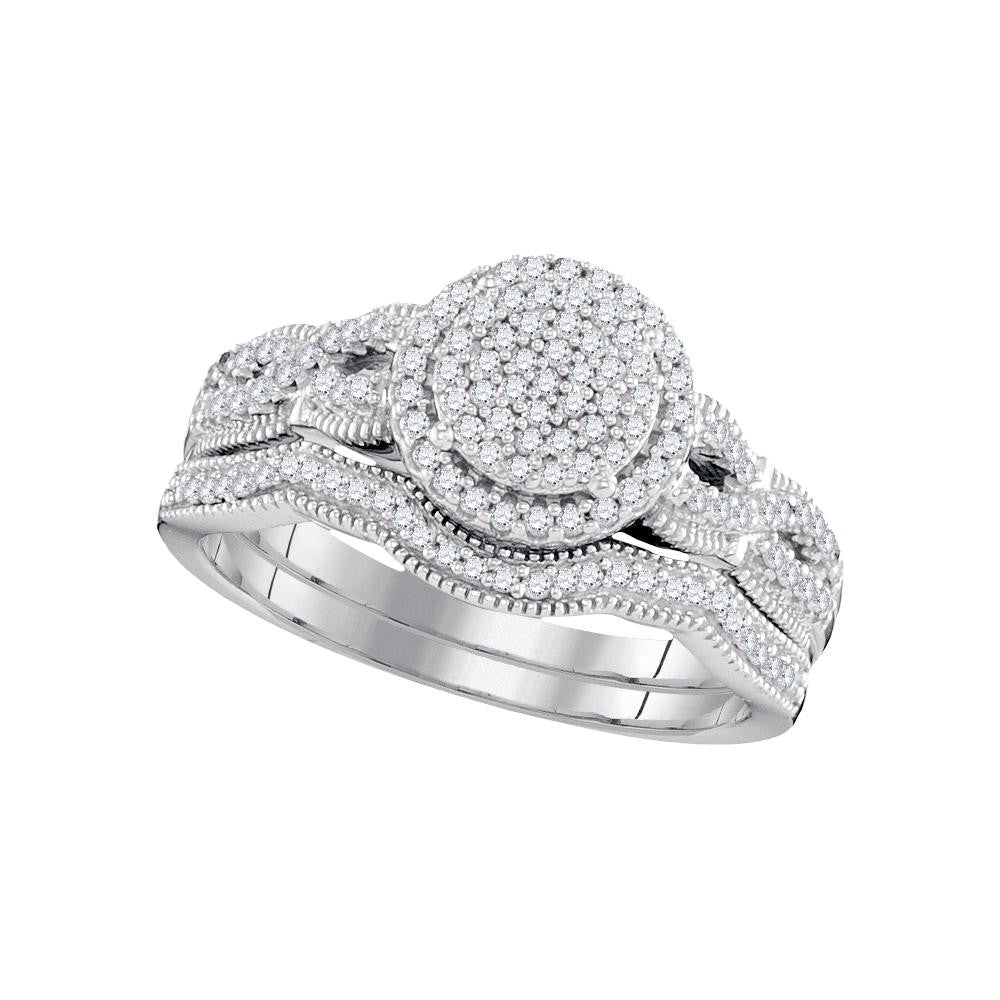 3-8CTW-Diamond MICRO-PAVE BRIDAL SET