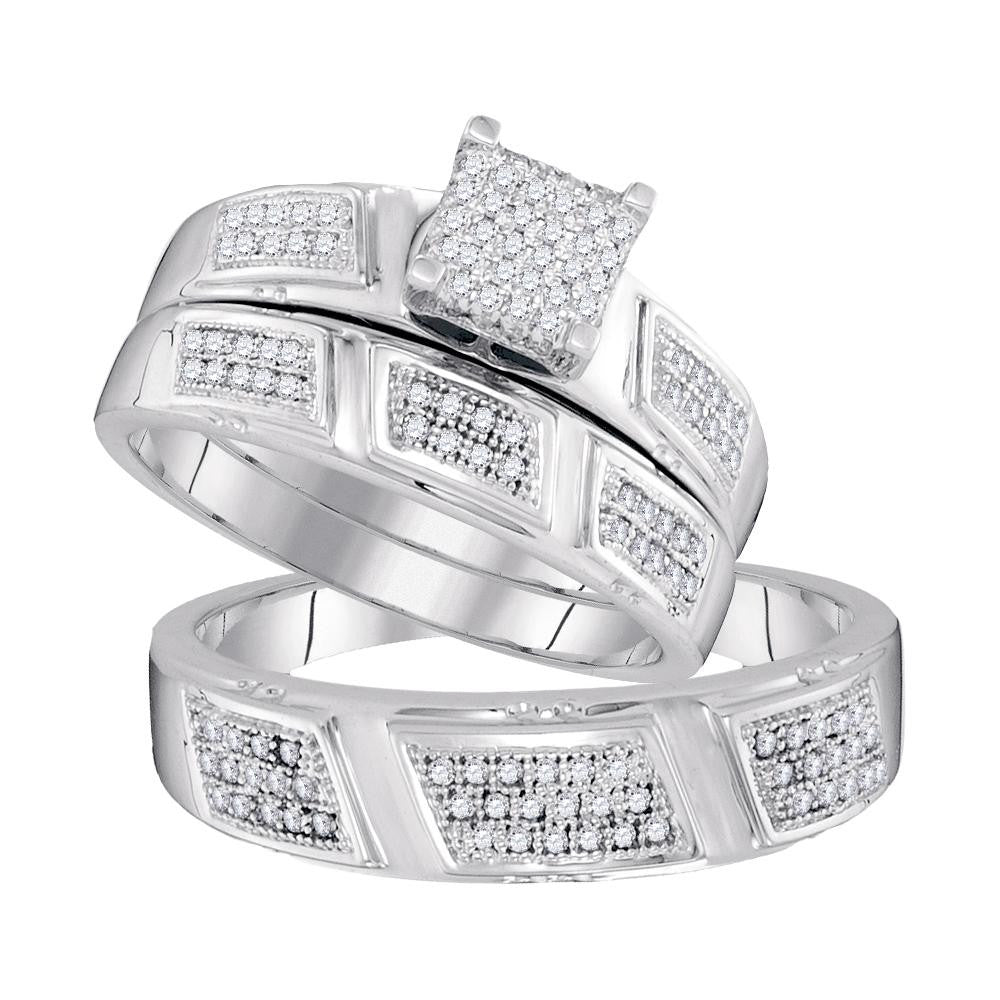 1-2CTW-Diamond MICRO-PAVE TRIO SET