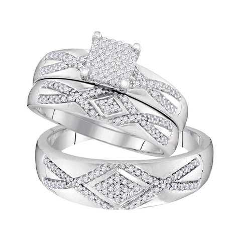 1-2CTW-Diamond MICRO-PAVE TRIO SET