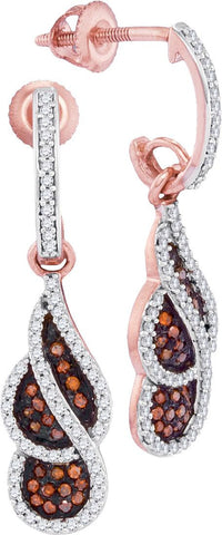 3-8CTW-Diamond RED MIRCO-PAVE EARRINGS