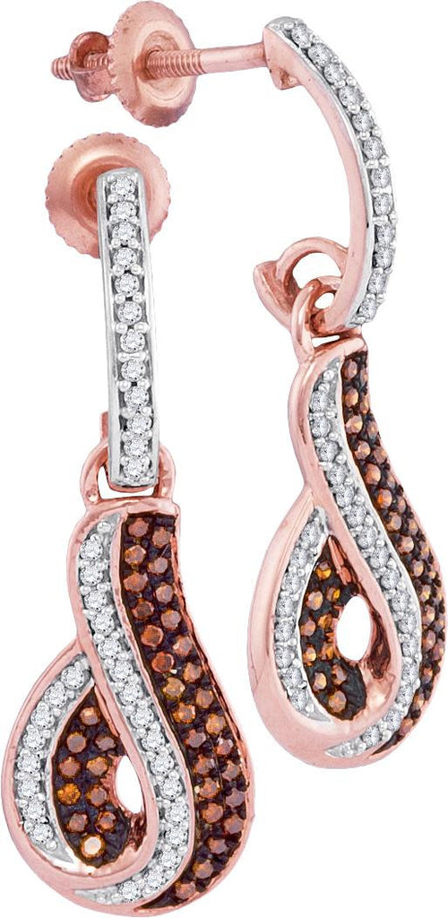 3-8CTW-Diamond RED MIRCO-PAVE EARRINGS