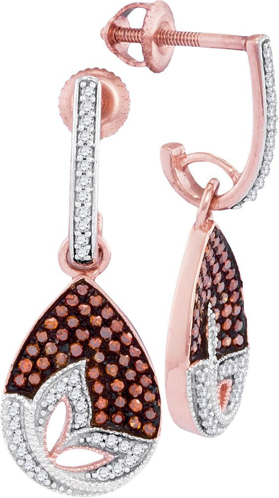 3-8CTW-Diamond RED MIRCO-PAVE EARRINGS