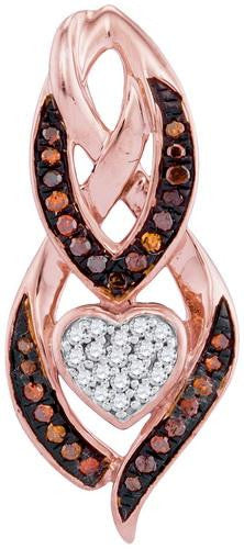 10KT Rose Gold 0.15CTW-Diamond MICRO-PAVE PENDANT