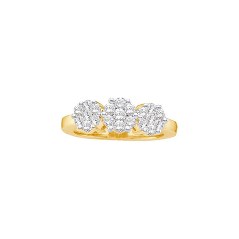 3-4CT-Diamond 3-FLOWER RING