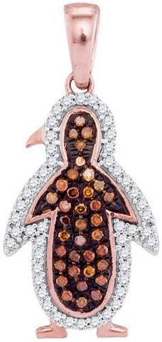 10KT Rose Gold 0.25CTW-Diamond MICRO-PAVE PENDANT