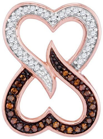 10KT Rose Gold 0.12CTW-Diamond HEART PENDANT