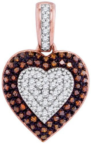 10KT Rose Gold 0.25CTW-Diamond HEART PENDANT