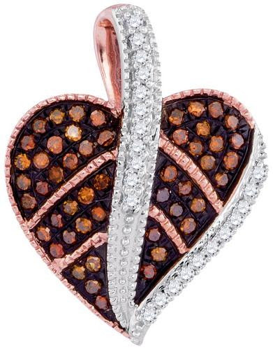 10KT Rose Gold 0.20CTW-Diamond HEART PENDANT