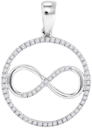 10KT White Gold 0.25CTW-Diamond FASHION PENDANT