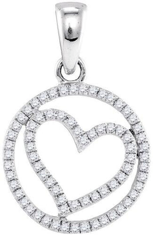 10KT White Gold 0.25CTW-Diamond FASHION PENDANT