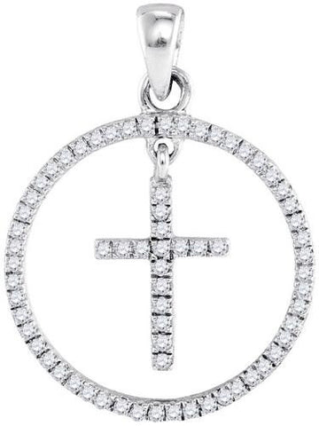 10KT White Gold 0.25CTW-Diamond FASHION PENDANT