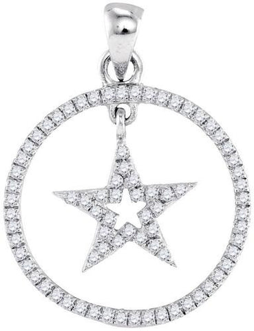 10KT White Gold 0.25CTW-Diamond FASHION PENDANT