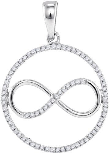 10KT White Gold 0.30CTW-Diamond FASHION PENDANT