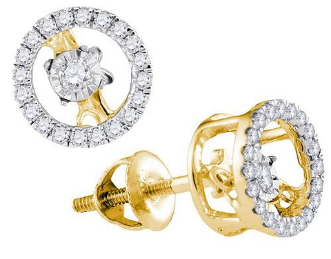 10K Yellow-gold 0.20CTW-Diamond FASHION EARRINGS