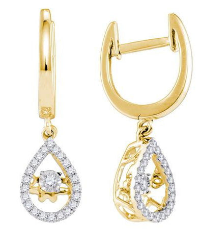 10K Yellow-gold 0.25CTW-Diamond FASHION EARRINGS