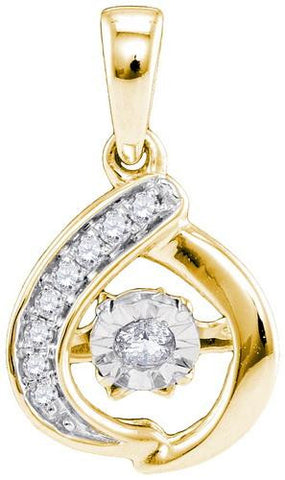 10K Yellow-gold 0.10CTW-Diamond FASHION PENDANT