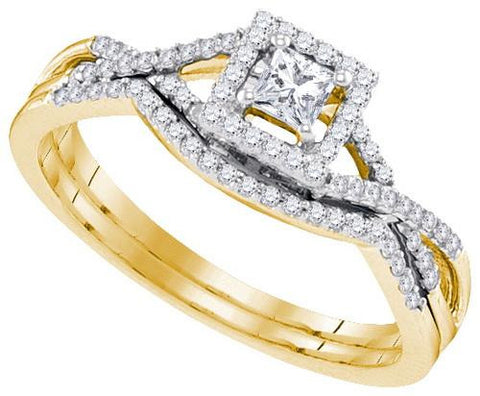 14KT Yellow Gold 0.34CTW-Diamond BRIDAL SET