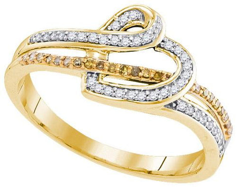 10K Yellow-gold 0.20CTW-Diamond MICRO-PAVE HEART RING