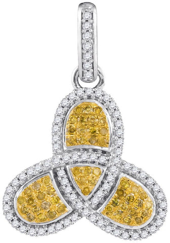 3-8CTW-Diamond MICRO-PAVE YELLOW PENDANT