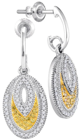 1-3CTW-Diamond MICRO-PAVE YELLOW EARRING