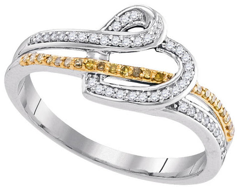 1-5CTW-Diamond MICRO-PAVE HEART YELLOW RING