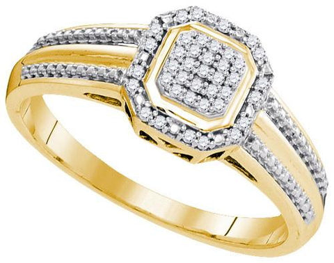 10K Yellow-gold 0.10CTW-Diamond MICRO-PAVE RING