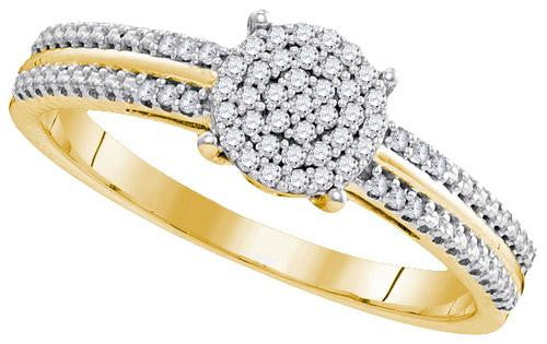 10K Yellow-gold 0.15CTW-Diamond MICRO-PAVE RING