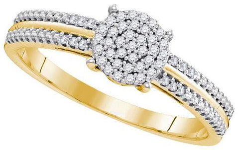 10K Yellow-gold 0.15CTW-Diamond MICRO-PAVE RING