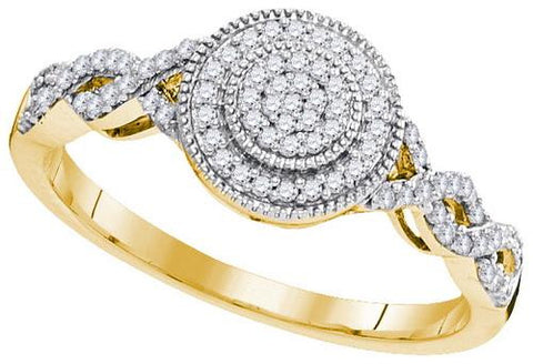 10K Yellow-gold 0.20CTW-Diamond MICRO-PAVE RING