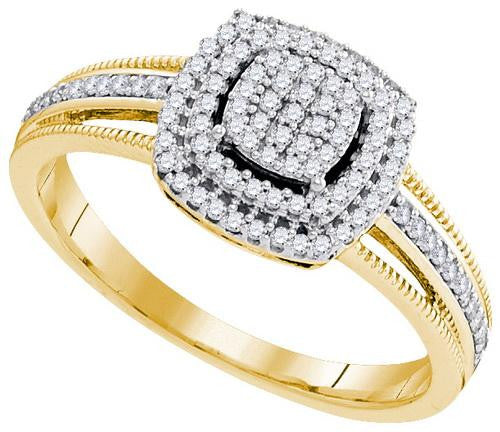 10K Yellow-gold 0.25CTW-Diamond MICRO-PAVE RING