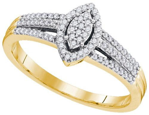 10K Yellow-gold 0.20CTW-Diamond MICRO-PAVE RING