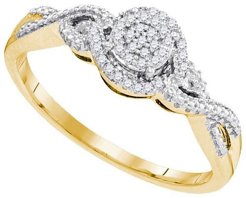 10K Yellow-gold 0.10CTW-Diamond MICRO-PAVE RING