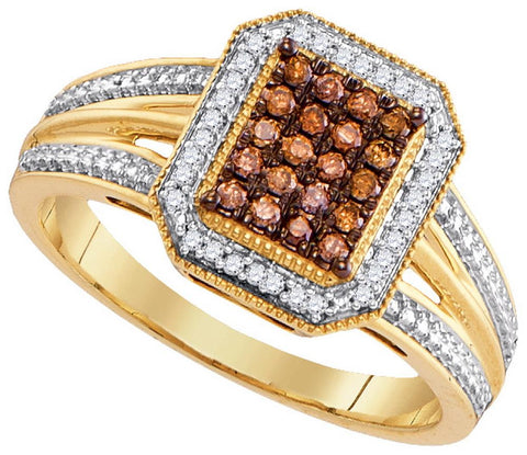 1-4CTW-Diamond MICRO-PAVE BROWN RING