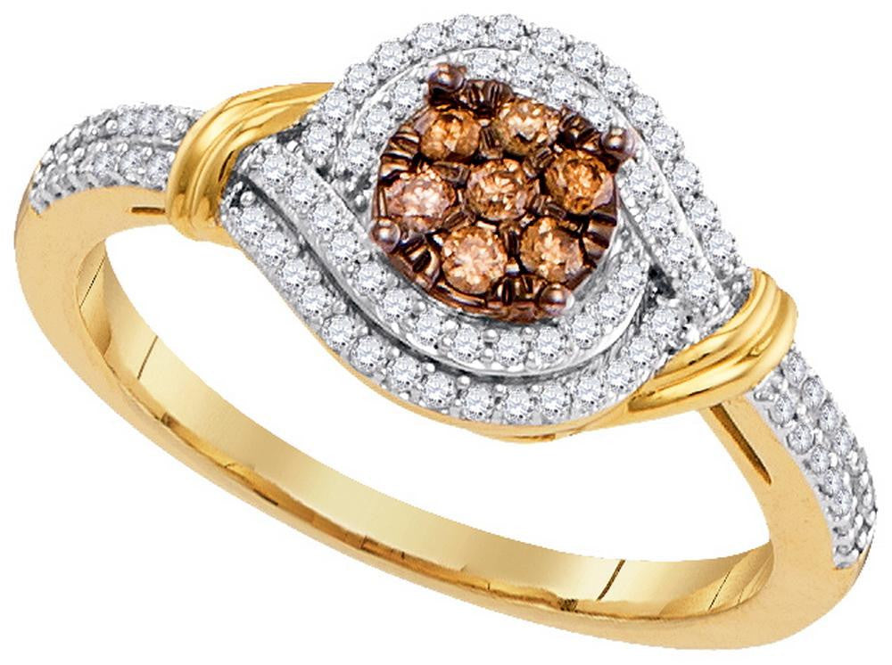 1-3CTW-Diamond MICRO-PAVE BROWN RING