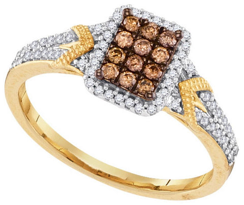 1-3CTW-Diamond MICRO-PAVE BROWN RING