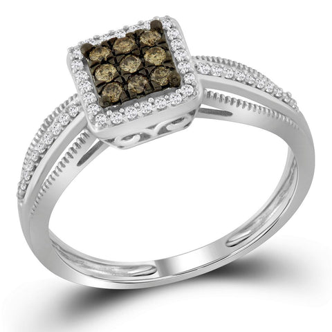 1-4CTW-Diamond MICRO-PAVE BROWN RING