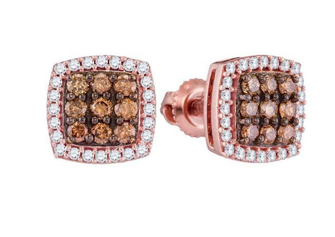 10KT Rose Gold 0.50CTW-Diamond MICRO-PAVE EARRING