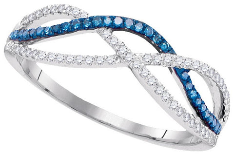 1-5CT-Diamond MICRO-PAVE BLUE RING