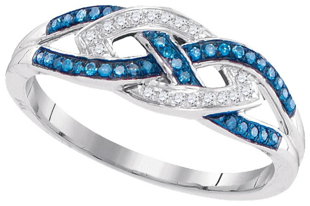 1-6CT-Diamond BLUE MICRO-PAVE RING