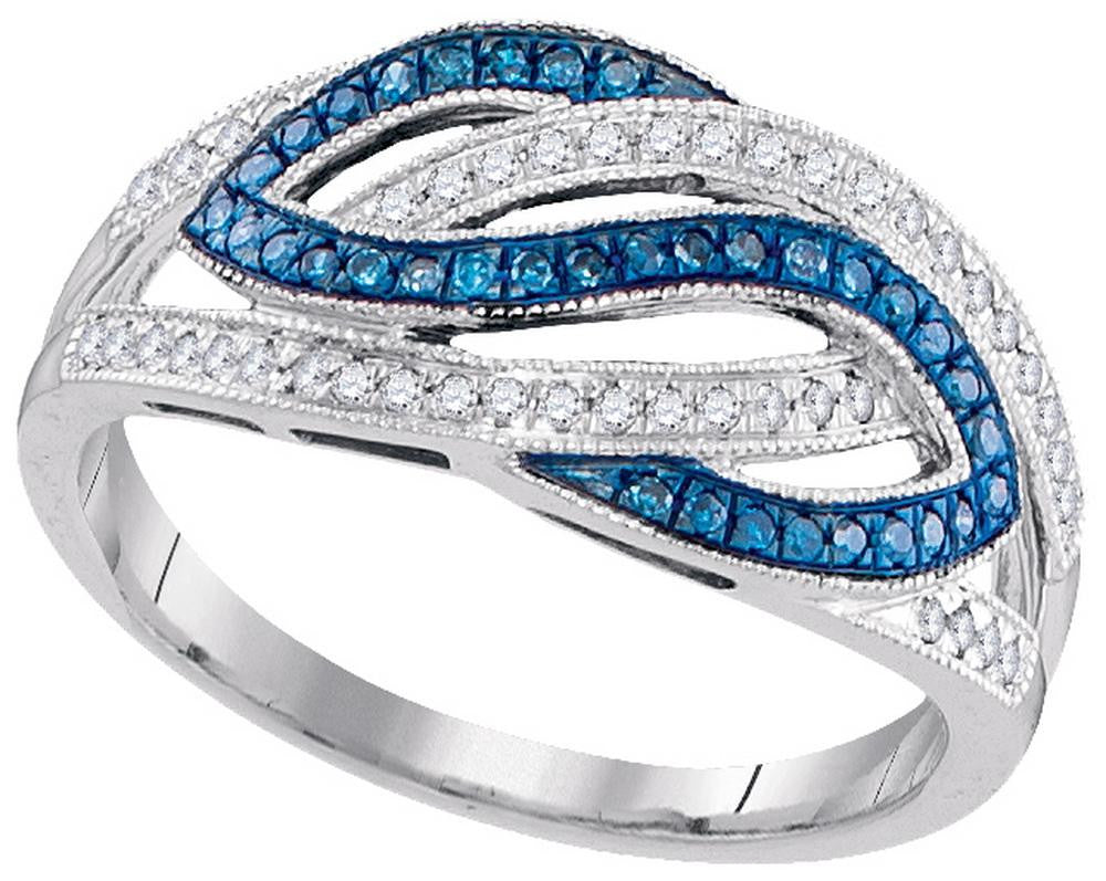 1-4CT-Diamond MICRO-PAVE BLUE RING