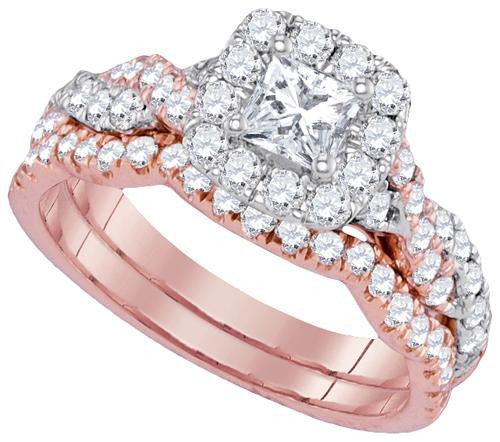 14KT Rose Gold 1.50CTW-Diamond 0.50CT-CPR BRIDAL SET