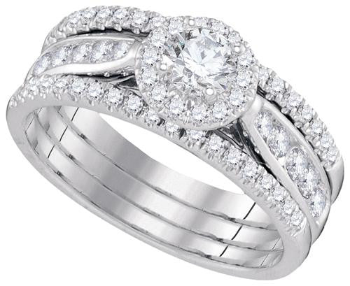 14KT White Gold 1.00CTW-Diamond 0.33CT-CRD BRIDAL SET