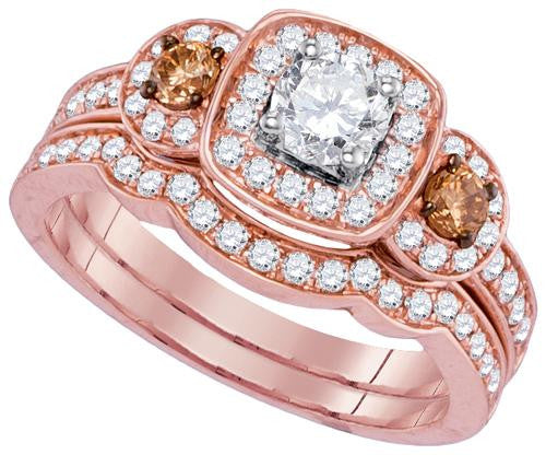 14KT Rose Gold 1.01CTW-Diamond 0.33CT-CRD BRIDAL SET