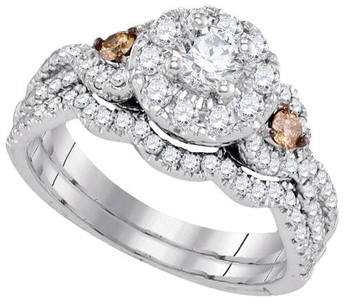 14KT White Gold 1.14CTW-Diamond 0.33CT-CRD BRIDAL SET