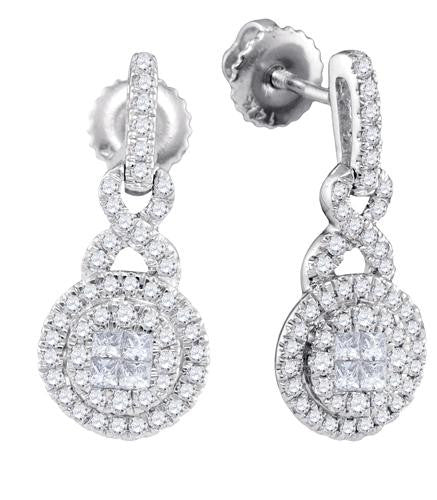 14KT White Gold 0.50CTW-Diamond SOLIEL EARRINGS