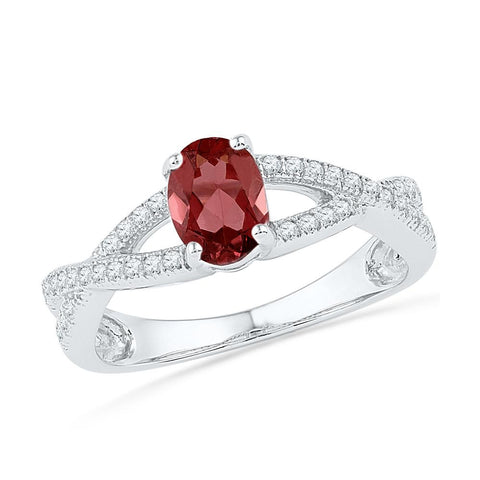 1-5CTW DIAMOND 5-8CTW GARNET RING